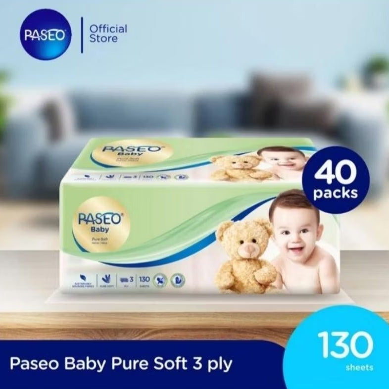 Paseo Baby Tisu Wajah Bayi Pure Soft 130 s