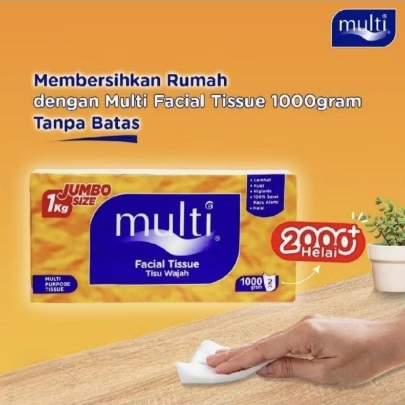 Multi Tisu Wajah Lembut 1000 G Aman Sensitif