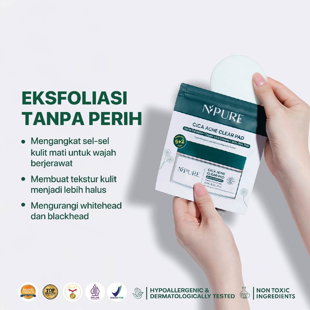 EXCLUSIVE CREATOR - NPURE Cica Acne Toner 150Ml + Ziplock Cica Acne Clear Pad FREE Power Clear Micellar Water 100Ml / Acne Kit / Paket untuk Kulit Jerawat / Pembersih wajah