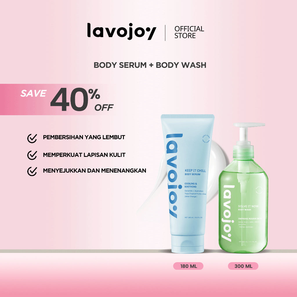 Lavojoy 2in1 Bundle Body Wash All Variants 300ml + Body Serum All Variants180ml | Sabun Mandi Cair Untuk Mencerahkan Dan Melembabkan Kulit | Body Serum Untuk Mencerahkan Dan Melembabkan Kulit