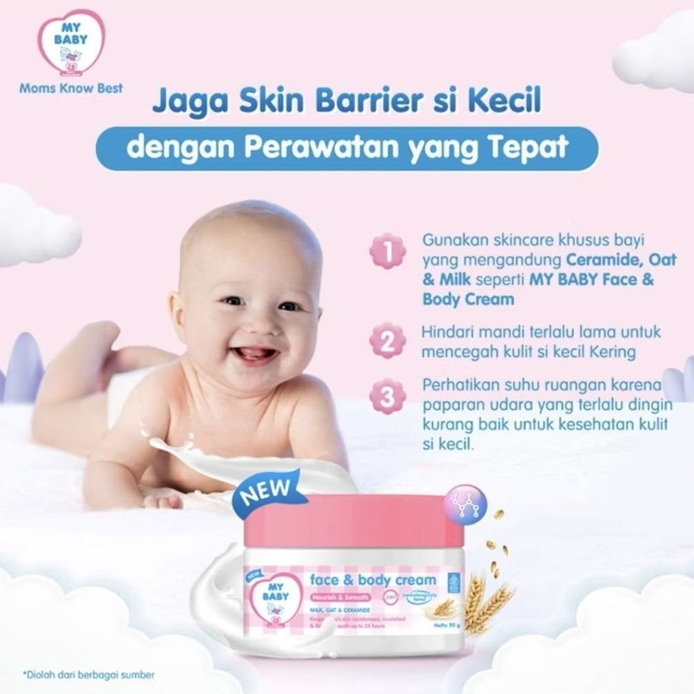 My Baby Krim Tubuh & Wajah Bayi Nourish & Smooth 50 g