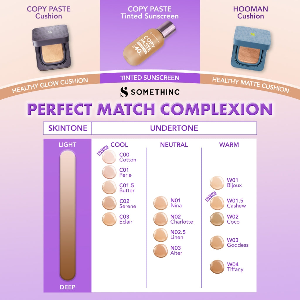 SOMETHINC [2 PCS] Bundle Refill CoverBlur Pro Filter Breathable Cushion SPF 40 PA++++ + Copy Paste Tinted Sunscreen SPF 40 PA++++ |  Seamless Cushion Dengan High Coverage, Smooth Satin Finish, Ringan Digunakan | Skin Tint Ringan Dengan Finish Dewy