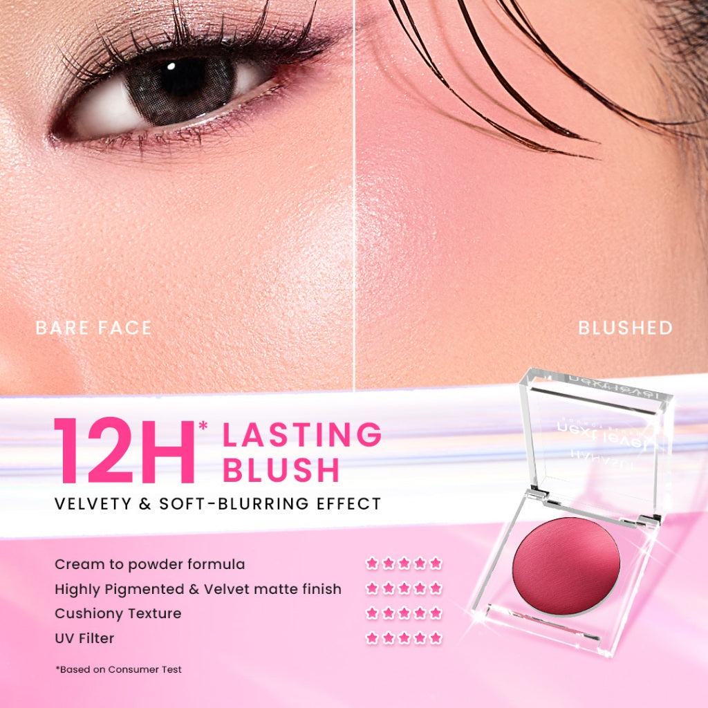 Hanasui Next Level Bouncy Blush - Super Bouncy Blush Long Lasting Blendable Easy To Use Powder Blush Bounce And Blush Kekinian