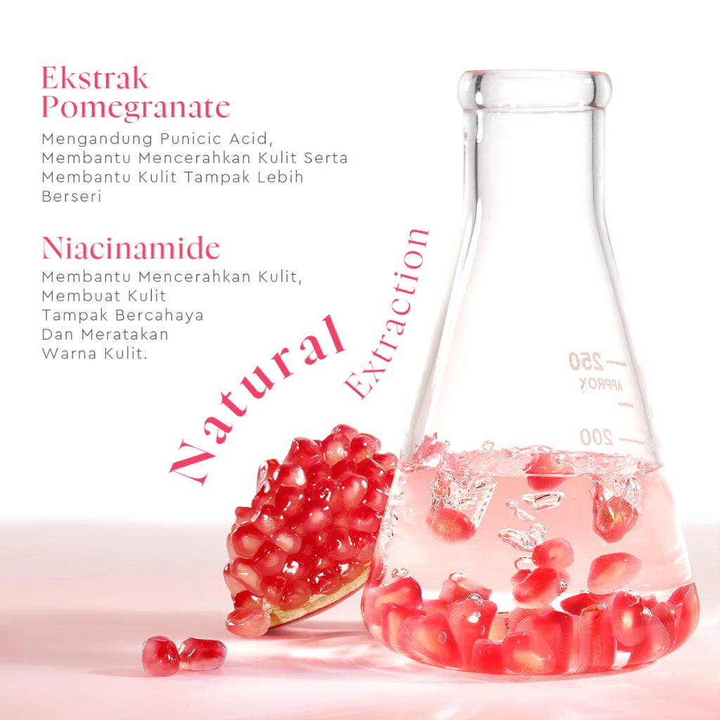 Glad2Glow Pomegranate Niacinamide Brightening Tonertoner badan face mist hydrating toner centellaToner eksfoliasi wajah glycocid acid glycolic acid combo brightening agent Mencerahkan dan meratakan warna kulit Memberikan efek glowing g2glow official store