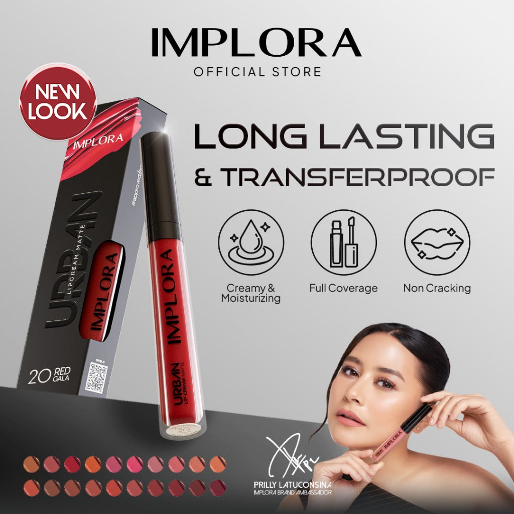 Implora Urban Lip Cream Matte | Lipstik Lipstick Approved by Prilly Latuconsina | Long-Lasting Bibir