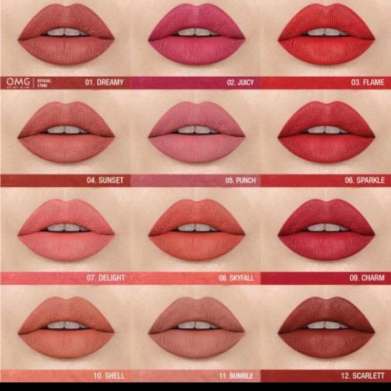 OMG OH MY GLAM MATTELAST LIP CREAM 2.9 G LIPSTICK  MATTE DENGAN WARNA INTENSE TAHAN LAMA & RINGAN