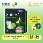 Softex Daun Sirih Pembalut Wanita Wing Malam 29 cm 24 pcs