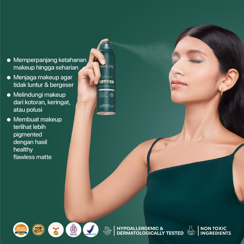 NPURE Centella Asiatica Power Setter - Setting Spray / Setting Oil control & Barrier Protection / Setting Spray cocok untuk kulit berjerawat & sensitif / spray makeup tahan lama