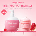 Glad2Glow Pomegranate Niacinamide Brightening Moisturizer Mencerahkan Pemutih Kulit Gel Pelembab Bercahaya Krim Siang dan Malam Perawatan Kulit Ekstrak Delima Asam Lemak Asam Delima Pelembab Esensi Wajah Perawatan Kulit  Pembersih  g2glow official store