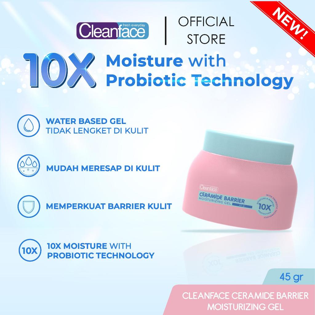 Purbasari - Cleanface Moisturizing Gel Cybright - Ceramide / 10x Moisturizing dan Probiotic Technology / Cream memperkuat skin barrier/ flek hitam / mencerahkan kulit BPOM