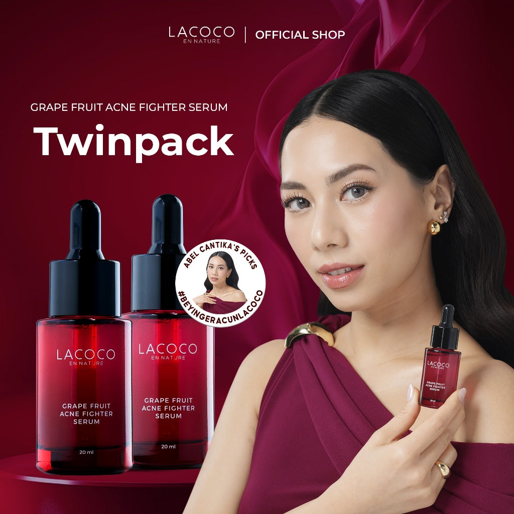 [Twin Pack] [Abel Cantika's Picks] Lacoco Grape Fruit Acne Fighter Serum Skincare Jerawat Meradang Beruntusan Glow Swiss Glad Skint