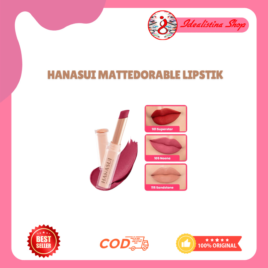 Hanasui Mattedorable Lipstick Anti Geser Tahan Lama