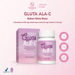 Noera Gluta ALA-C | Noera Suplement Whitening | Noera Whitening Capsule | L-Glutathione 500mg Alpha Lipolic Acid 50mg Vitamin C 45mg | Whitening Booster Suplemen Kecantikan