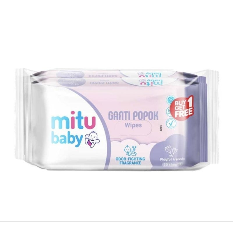 Mitu Baby Tisu Basah Bayi Ganti Popok 50 s - Beli 1 Gratis 1