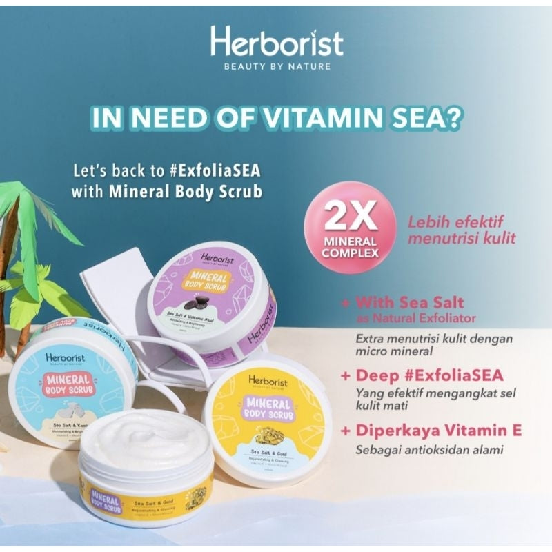 Herborist Scrub Tubuh Sea Salt & Volcanic Mud 200 g