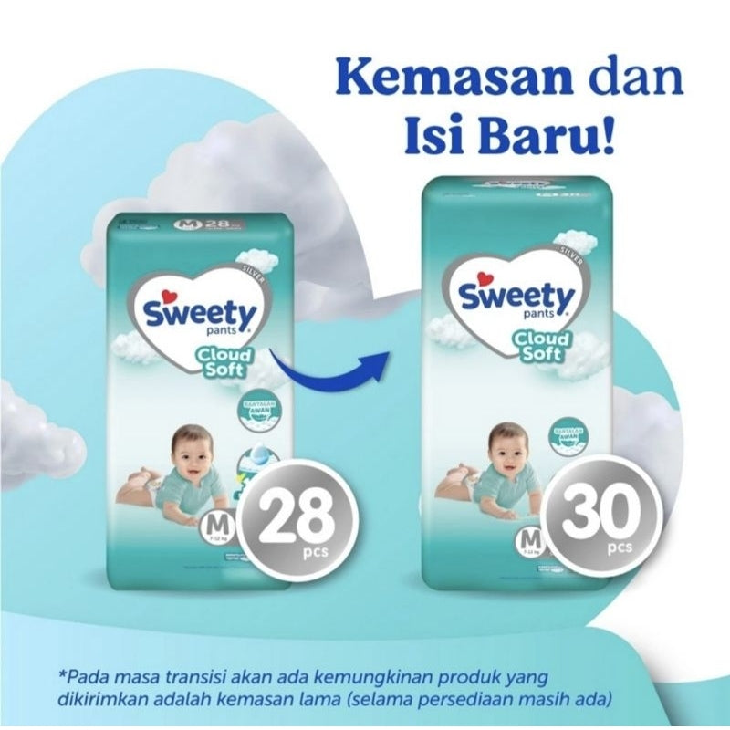 Sweety Silver Cloud Soft Popok Celana Bayi M 30 pcs