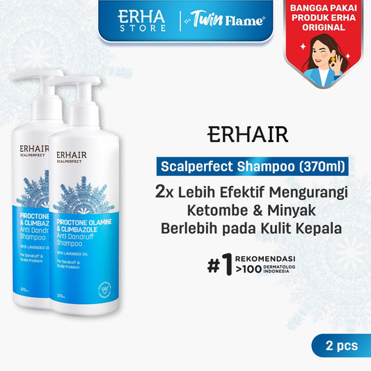 ERHAIR Twin Flame Scalperfect Anti Dandruff Shampoo  370ml - Sampo Anti Ketombe & Seboroik