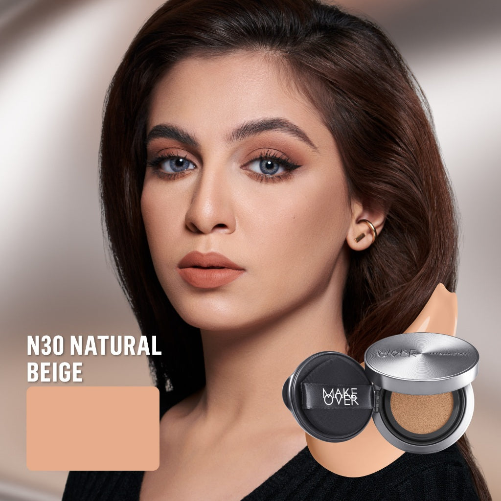 [SPECIAL 11.11] NEW! MAKE OVER Hydrastay Prismatic Glass Cushion - Glow Aqeela Sargio Cushion Plumpy Tahan Cuaca Panas Lembab Anti Crack Smudgeproof Tidak Cakey Tidak Crease High Coverage Tahan Banting Radiant Foundation Compact Makeup