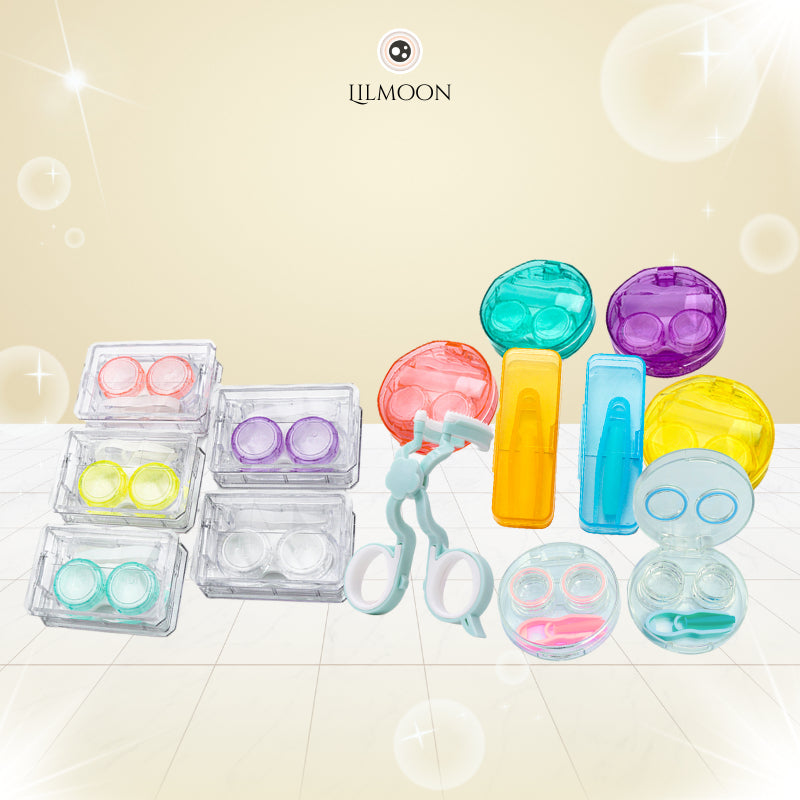 Lens Care Kit | Kotak Softlens | Wadah Lensa Kontak | Travel Kit Transparant Soflens | Case Softlen Bening + Jepitan