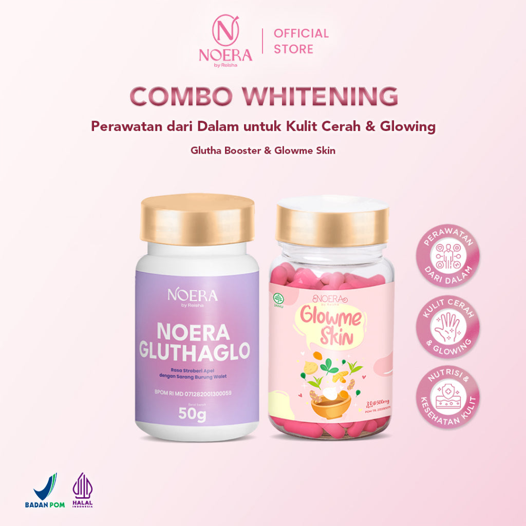 Noera Paket Combo Whitening | Glow Me Skin & Glutha Booster  Improved Formula