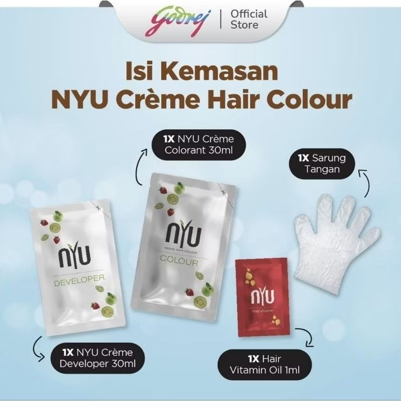 NYU Pewarna Rambut Hair Color Natural Brown 30 ml