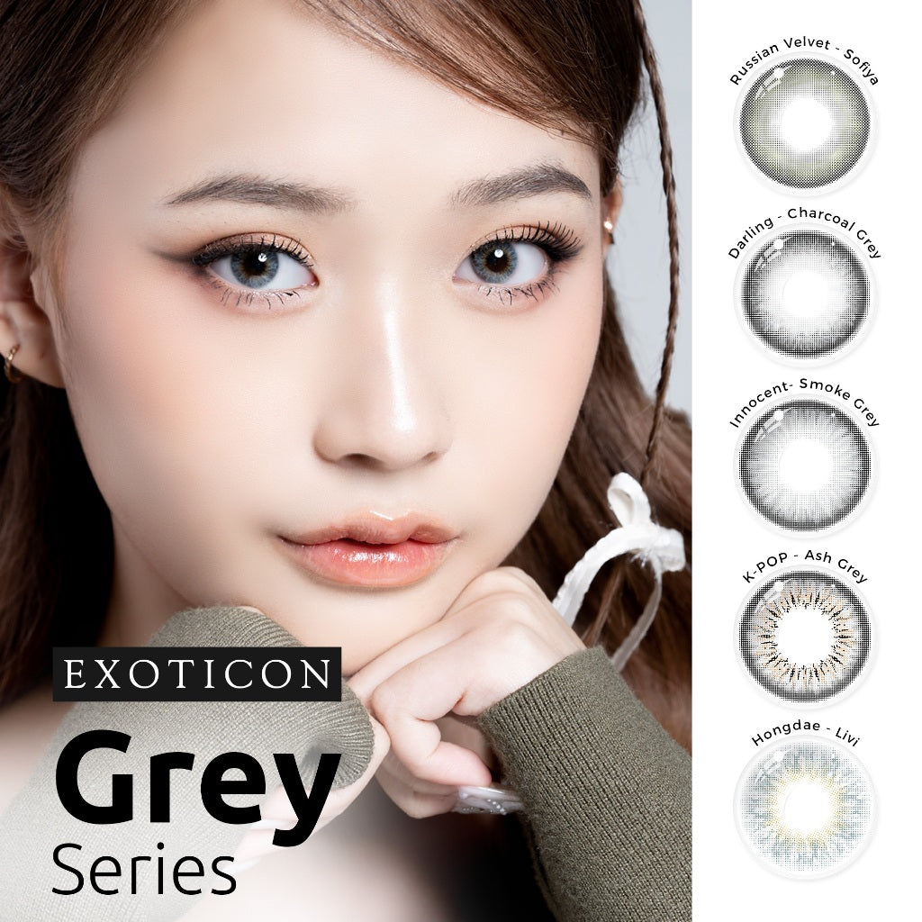 Exoticon Softlens Grey Series II Livi | Sofiya | Smoke Grey | Ash Grey | Charcoal Grey
