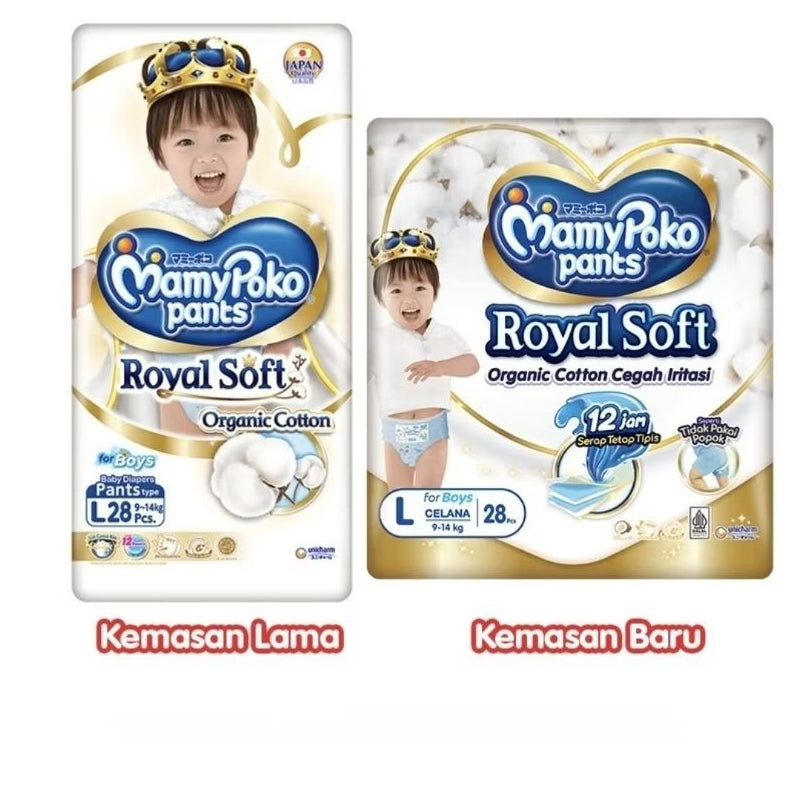 Mamy Poko Royal Soft Popok Celana Bayi Boys L 28 pcs