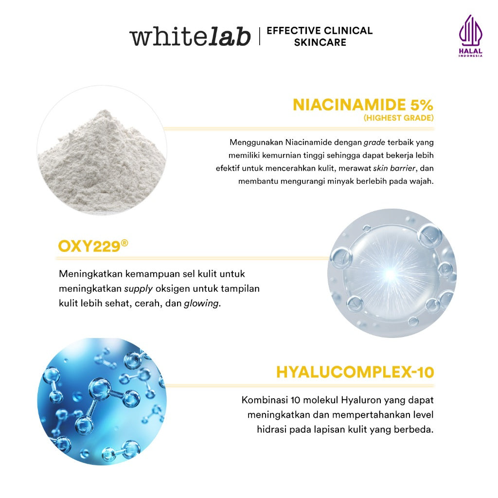 Whitelab Serum Niacinamide 5% Brightening Booster - Cerah Maksimal untuk Kulit Sensitif N5-Dose+ 2.0