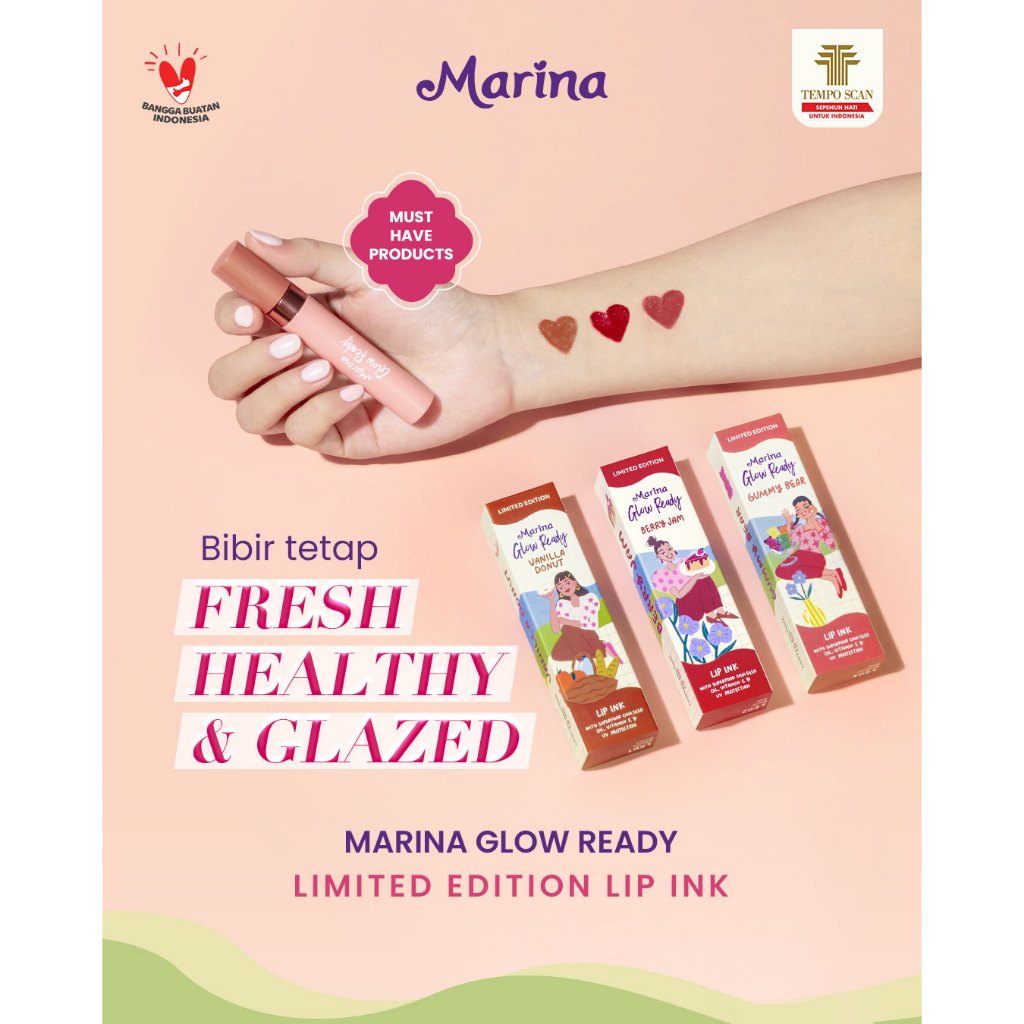 Marina Glow Ready Limited Edition Lip Ink 4ml - Exp Date : 02.2027