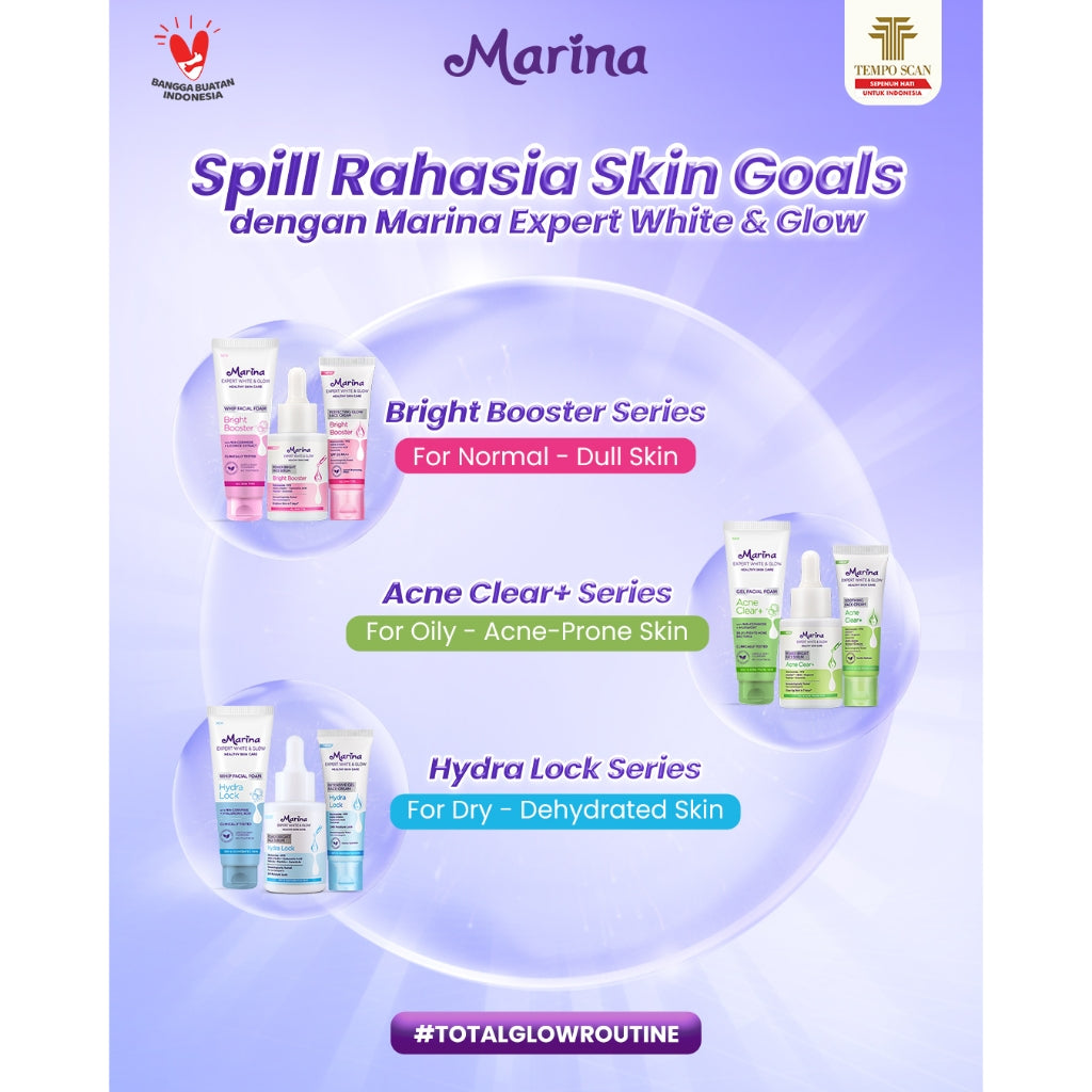 Marina Expert White & Glow Power Bright Face Serum – Hydra Lock - Exp : 02.2026