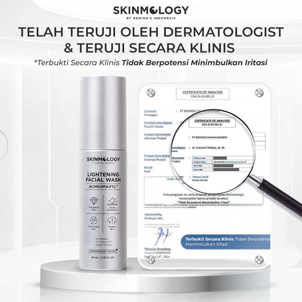 Skinmology Facial Wash Lightening Booster Series byBenings Indonesia Mencerahkan Mengatasi FlekHitam