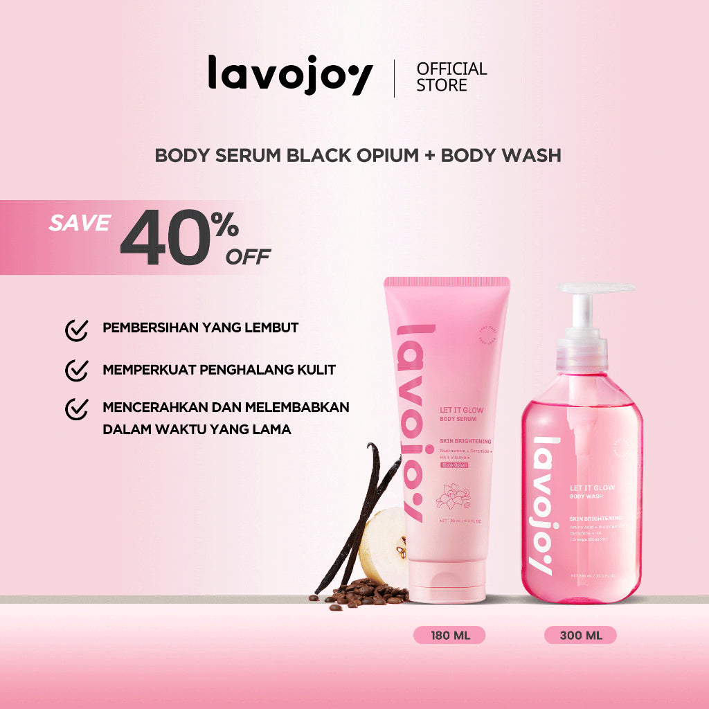 Lavojoy Let It Glow Black Opium Body Serum Skin Brightening Upgraded Version | Body Lotion Untuk Mencerahkan Dan Melembabkan Kulit Dengan Niacinamide + Ceramide + Vitamin E
