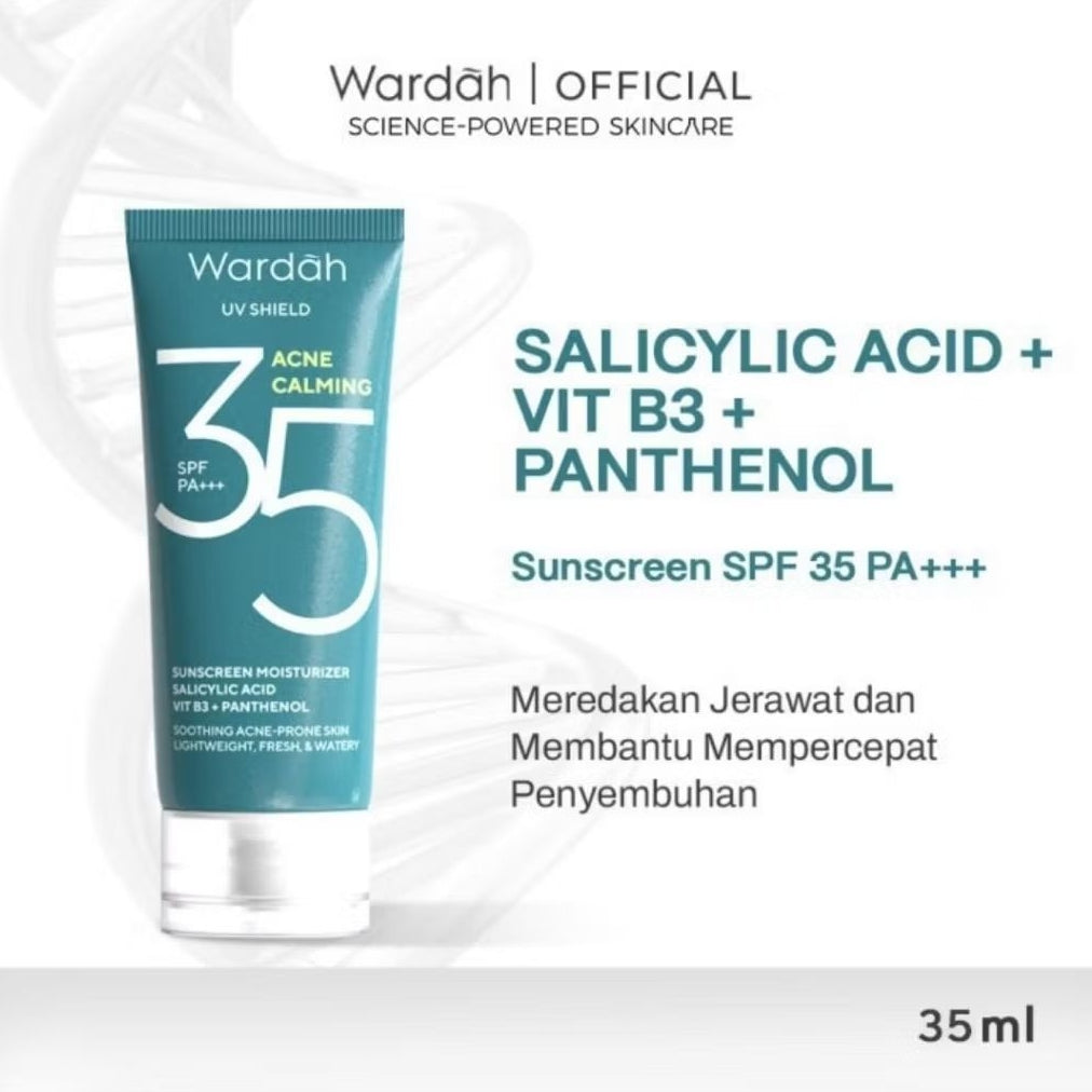 Wardah UV Shield Sunscreen Moisturizer Wajah Anti Jerawat SPF 35 35 ml