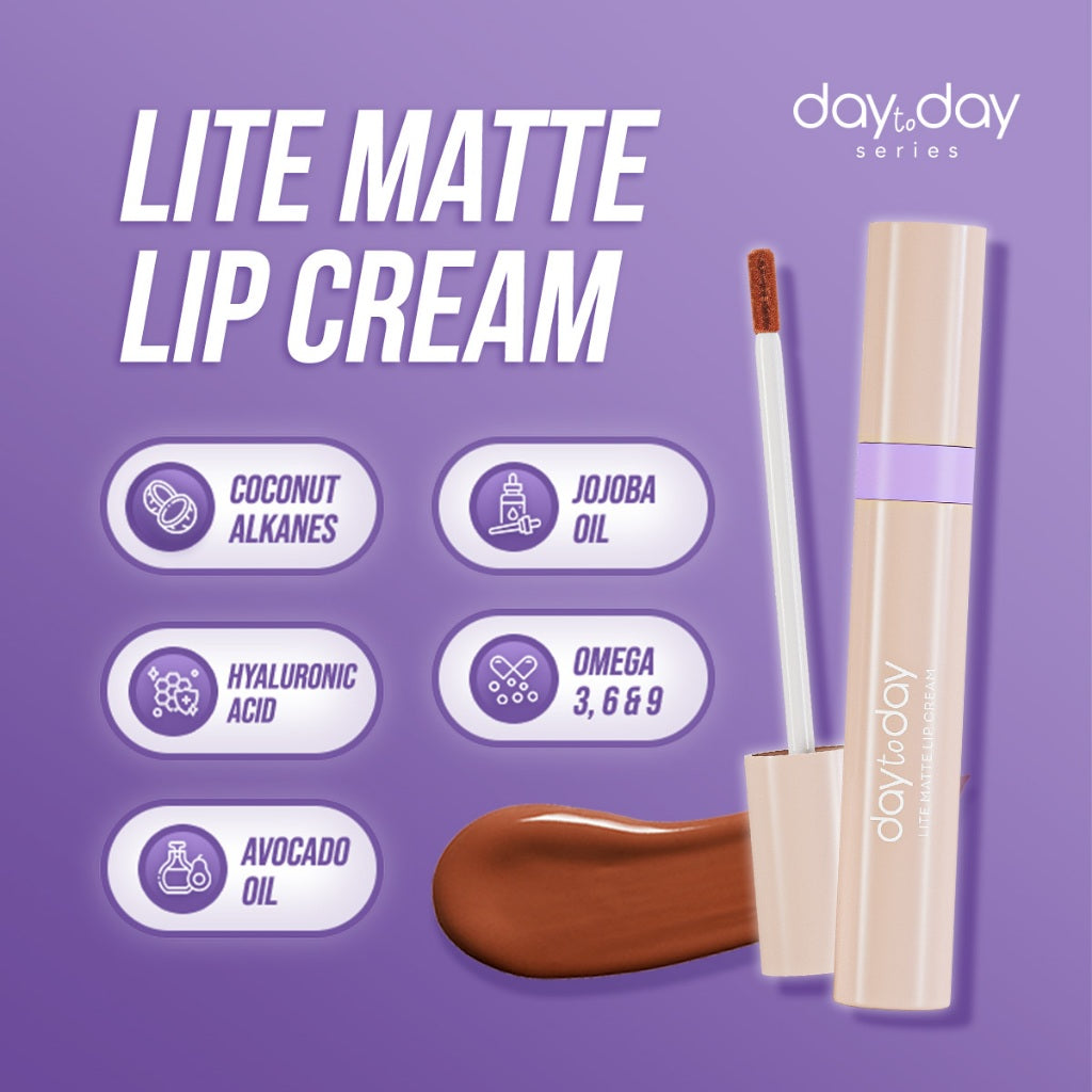Implora Day To Day Lite Matte Lip Cream | Ringan Melembapkan | Hyaluronic Acid Lipstick