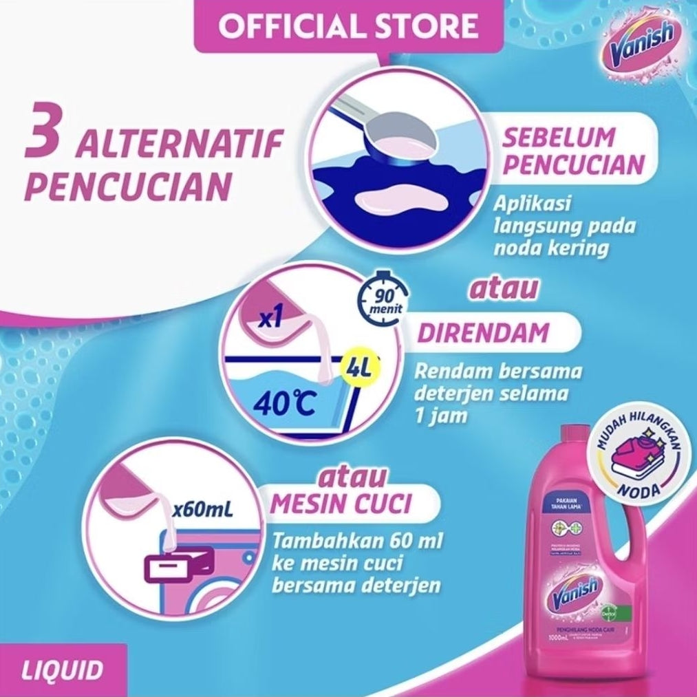 Vanish Penghilang Noda Pakaian Cair Refill 425ml