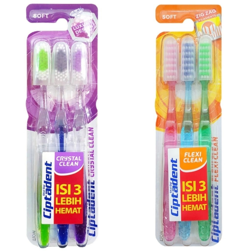 Ciptadent Sikat Gigi Crystal Clean Soft 3 Pcs