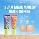 Emina Pore Ranger Total Poreless Primer & Blur Hydraglow Primer 20 ml - Makeup Longlasting 8-12 jam, Matte/Glow Finish, Smooth Complexion, Crack-Free, No-Patchy