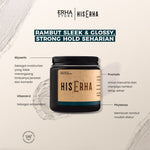 HIS ERHA Waterbased Pomade 120g - Hair Styling Pria Untuk Hasil Sleek, Strong Hold, Mudah Dicuci, Aman & Tidak Menyebabkan Timbulnya Jerawat & Komedo, Wangi Segar Maskulin, Verified by Dermatologist, Glyserin, Vitamin E, Promois, Phytenso