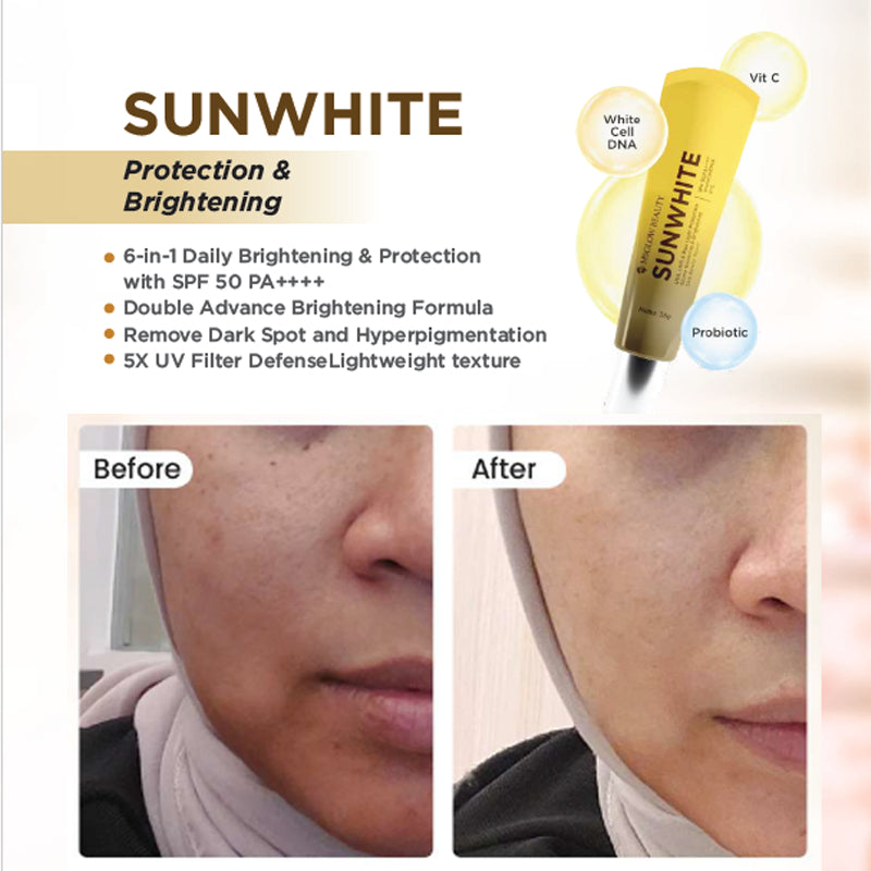 MS GLOW SUNWHITE SPF 50 PA+++ SUNSCREEN KEMASAN BARU