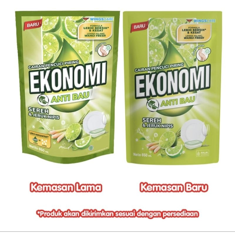Ekonomi Power Liquid Sabun Cuci Piring Sereh & Jeruk Nipis Anti Bau 650 ml