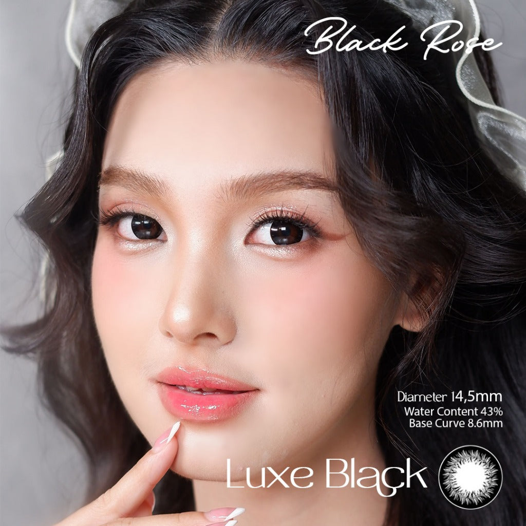 [COD] Full Color Black Rose Softlens - MINUS & NORMAL ! Diameter 14.5mm dan 15.0mm, Water Content 43%, Base Curve 8.6mm - Soflen Minus - Softlens Minus