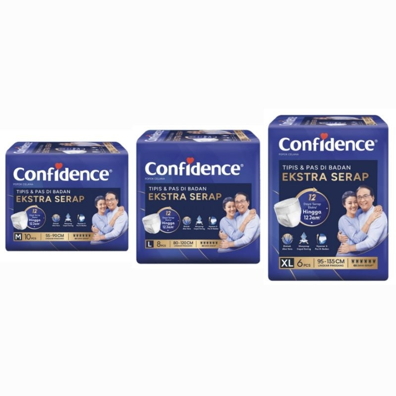 Confidence Popok Celana Dewasa Ekstra Serap M10/L8/XL6 pcs
