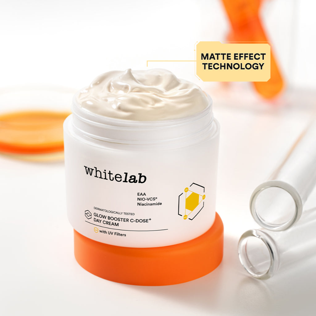 Whitelab Glow Booster C-Dose+ Day Cream - Pelembap Krim Pagi Pencerah Wajah untuk Kulit Kering dengan Niacinamide & UV Filter [BPOM]