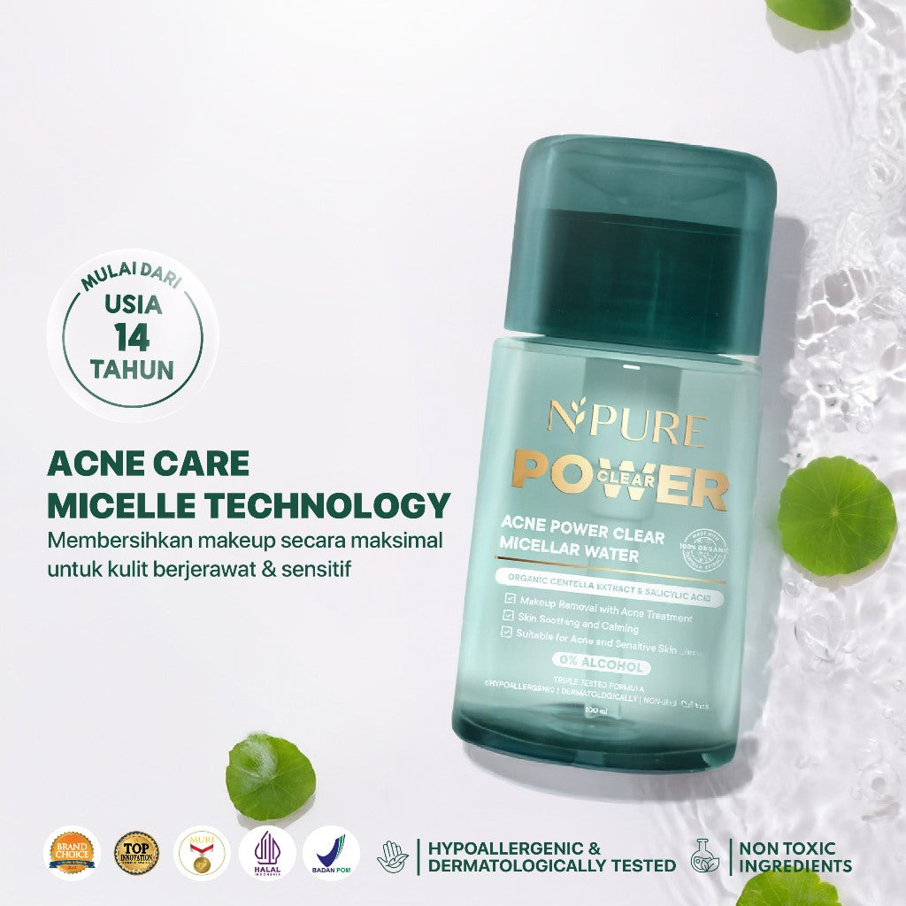 NOT FOR SALE - NPURE ACNE POWER CLEAR MICELLAR WATER 100ml / Micellar No Alcohol / SLS Free 100ml