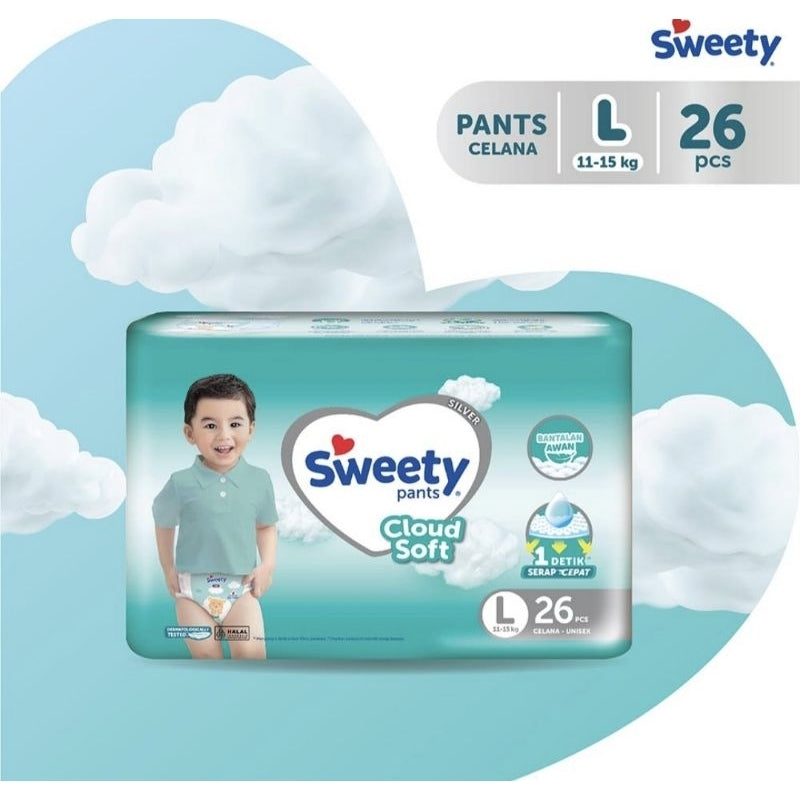 Sweety Silver Cloud Soft Popok Celana Bayi L 26 pcs