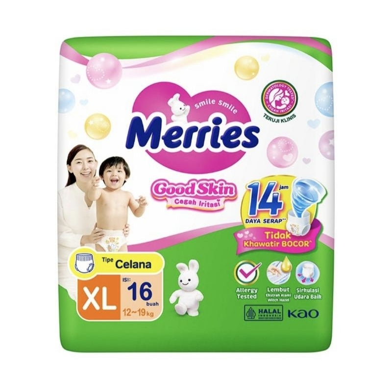 Merries Good Skin Popok Celana Bayi XL 16 pcs