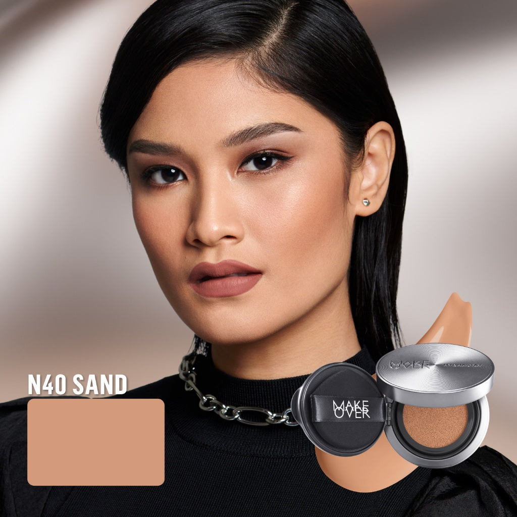 [SPECIAL 11.11] NEW! MAKE OVER Hydrastay Prismatic Glass Cushion - Glow Aqeela Sargio Cushion Plumpy Tahan Cuaca Panas Lembab Anti Crack Smudgeproof Tidak Cakey Tidak Crease High Coverage Tahan Banting Radiant Foundation Compact Makeup
