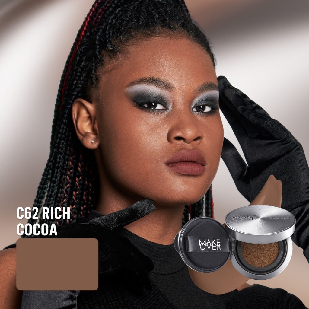 [SPECIAL 11.11] NEW! MAKE OVER Hydrastay Prismatic Glass Cushion - Glow Aqeela Sargio Cushion Plumpy Tahan Cuaca Panas Lembab Anti Crack Smudgeproof Tidak Cakey Tidak Crease High Coverage Tahan Banting Radiant Foundation Compact Makeup