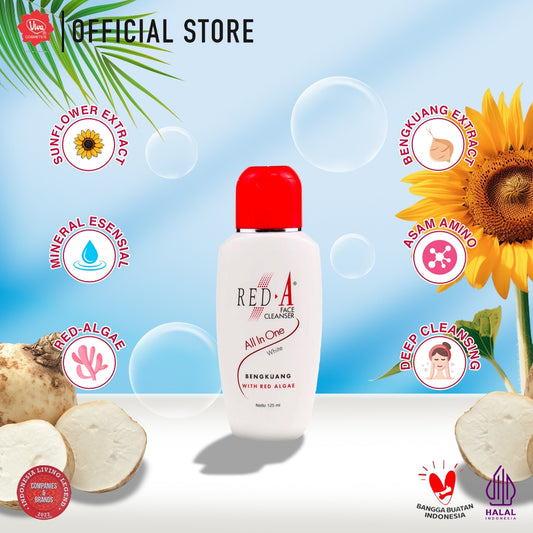 Red-A Face Cleanser All In One Bengkuang with Bengkuang, Sunflower & Red Algae Extract (WHITENING & GLOWING) - 125ml