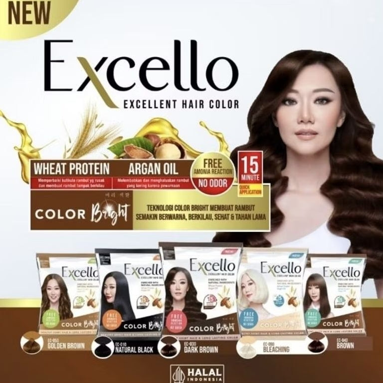 Pewarna Rambut Excello Cat Rambut 2 x 20 ml